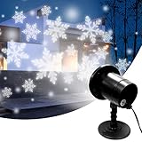 Schneeflocke Projektor Lichter, LED Projektionslampe, Snowflake Projektor Weihnachten Aussen Wasserdicht IP65 für Innen und Außen Dekoration Weihnachts Party H