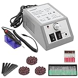 KASEEMI Elektrisch Nagelfräser, Elektrische Nagelfeile Set Profi Maniküre Nailart 20000 U/Min Fußpflegegerät für Nagelstudio Persönliche DIY-Maniküre(Grau)