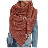 KUNIUO Soild Dot Damen Schals Knopfdruck Weiche Wickelschals Kopftücher Hals Gamasche Outdoor Print Schal Gesichtsbedeckung Schals-Orange,