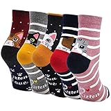 ZAKASA Damen Socken Lustige Katze Charakter Sneaker Socken Frauen Bunte Mini Crew Socken Winter Frühling Weihnachtssocken EU 35-41 5