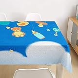 Niedliche Tischdecke Abwaschbar, Morbuy Drucken Tischtuch Rechteckig Tischwäsche Gartentischdecke Outdoor Tischdekoration Wasserdicht Polyester Ölfest Pflegeleicht (Astronautentraum,60x60cm)