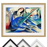 Bild mit Rahmen - Franz Marc - Träumendes Pferd - Rahmenfarbe Eiche, 30 x 40