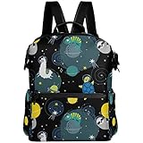 Oarencol Niedlicher Faultier Schildkröte Chamäleon Space Star Rucksack Planet Tier Alpaka Schule Büchertasche Reisen Wandern Camping Laptop Daypack