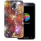 dessana Neujahr Silvester transparente Schutzhülle Handy Case Cover Tasche für Samsung Galaxy S5/Neo Feuerwerk B