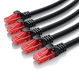 CSL - 5 x 0,25m - Cat 6 Netzwerkkabel Flach - Gigabit Ethernet LAN - RJ45 Kabel Flachbandkabel Verlegekabel - 10 100 1000 Mbit s - Patchkabel Flachkabel - Kompatibel zu Cat.5 Cat.5e Cat.6 - weiß