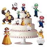 6 Stück Super Mario Cake Toppers Hanel-Super Mario Brothers Kuchendekoratio für Kinder,Cupcake Figuren für Geburtstags Party Liefert,Kinder Party Kuchen Dekoration Lieferung