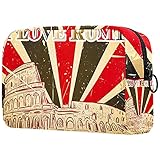 Kosmetiktaschen für Damen, Make-up-Taschen Geräumige Kulturbeutel Reiseaccessoires Geschenke - i Love Rome Schriftzug