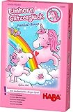 HABA 303647 - Einhorn Glitzerglück – Funkel-Bingo, Bingospiel mit Einhornmotiven und Funkelkristallen, Spiel ab 3 J
