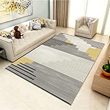 Teppich Kinderzimmer Mädchen Teppich Gemustert Schwarzer Teppich einfacher Schlafzimmer-Wohnzimmer-Teppich weich schalldicht Teppich antirutschmatte 200X300CM