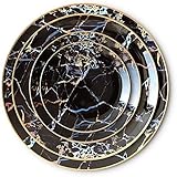 JINCAN. Schwarze Geschirr Keramik vergoldet Geschirr Set Weihnachtsgeschirr Set Dessert Keramik Platte Geschirr (Farbe : Gold, Größe : 4PCS Set)