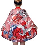 DOVWOER Damen Lose Kimono mit Japanisches Muster 3/4 Arm Cover up Leichte Jack