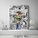 Leinwandbild Gedruckt auf Leinwand Yuong Joseph Joestar Jojo's Bizarre 40x53cm (ohne Rahmen) Kunstdruck Design Wanddekoration Deko Bild auf Leinwand B