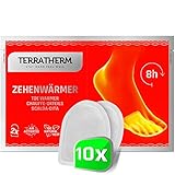 TerraTherm Fußwärmer-Pads, Wärmepads selbstklebend, 8h warme Füße, Zehenwärmer Pads extra dünn und angenehm weich, 10