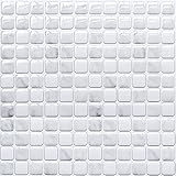Yoillione Fliesenaufkleber Badezimmer Fliesenfolie Mosaik Fliesensticker Bad Fliesen Selbstklebend Fliesendekor, Hellgrau 3D Fliesenaufkleber kKüche Fliesen Folie Wand Fliesen Aufkleber, 4er Pack