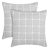 Amazon Brand - Umi 2 Stück Kissenbezug 40x40 Kissenbezüge Kissenhülle 40x40 Gitter Geeignet für Schlafzimmer Sofa Wohnzimmer G