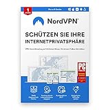 NordVPN, VPN Software für 1 Jahr und 6 Geräte, maximaler Datenschutz & Internet Privatsphäre, höchste Sicherheitsstandards, kein Geoblocking, Zugriff auf +5200 Server, Box mit Aktivierung