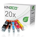 20 Tintenpatronen kompatibel mit PGI-550XL CLI-551XL für Canon Pixma MX925 All-in-One iP7250 iX6850 A3+ MG-5650 7550 6450 6650 7150 - mit Chip und Füllstandsanzeige - Schwarz je 23ml, Color je 15