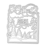 ERYUE Stanzformen für Kartenherstellung, Weihnachtsschlitten, Baum, Metallstanzformen, DIY, Scrapbooking, Papierkarten, Fotoalbum, Dekoration, Kunsthandwerk, Prägeschablone, Stanzschablone, Geschenk