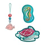 Step by Step Magic Mags „Happy Turtle“, 3-teilig, 2 Magnet-Applikationen und 1 Anhänger, als Ergänzung für den Schulranzen oder Vorschulrucksack, für M