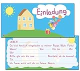 Peppa Wutz Einladungskarten Kindergeburtstag | 12 Geburtstagseinladungen | Kindergeburtstag Einladungskarten für Jungen & Mädchen |Mottoparty