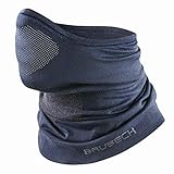BRUBECK M-Pro Sturmhaube Skimaske | Gesichtshaube halb 42% Merino | Motorrad Gesichtsmaske Kälteschutz | Motorradmaske | Gr. S - M | Night | KM10780