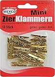 Mini-Zierklammern gold, Kunststoff, 18 Stück , Mey