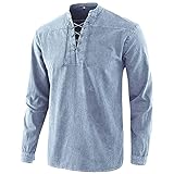 JIOJIO Herren Tops Herren Pullover Herren Langarmshirts Herren T-Shirt mit Cross Draw Design auf der Vorderseite Lässiges Langarm Slim S