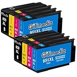 Gilimedia 950xl 951xl Multipack Ersatz für HP 950xl 951xl 950 951 XL Druckerpatronen für HP Officejet Pro 8610 8600 8620 8100 8615 8616 276dw 8630 251dw 8640 8660 (2 Schwarz 2 Cyan 2 Magenta 2 Gelb)