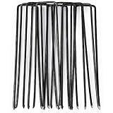 GardenPrime Bodenanker - 100 x Erdanker zur Befestigung von Folien, Unkrautvlies, Kunststoffplatten, Bodenvlies, Kunstrasen (100, 150 mm Länge, Stahl) - Erdnäg