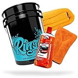 detailmate Auto Wasch Set: SONAX Autoshampoo 2L + Waschhandschuh + Liquid Elements Trockentuch Orange Baby XL + Wascheimer Nuke Guys Rinse Bucket 5 GAL für die optimale Handwäsche & Trocknung