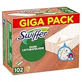 Swiffer Dry Tücher zum Auffangen von Staub, 102 Tüchern, fängt Staub und Schmutz auf, ideal für Tierhaare, für Parkett, Maxi F