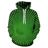 Unisex 3D Druck Hoodie Sweatshirt für Männer Frauen Herbst Winter Personalisierte Langarm Pullover Standard Hoody Pullover Große Taschen Casual Mode Activewear, grün, XXL