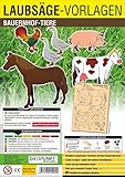Laubsägevorlage Bauernhof-Tiere: Laubsägevorlage für sechs Bauernhof-Tiere aus hochwertigem 3mm Pappelsp