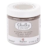 Rayher 38867807 Chalky Finish auf Wasser-Basis, Kreide-Farbe für Shabby-Chic-, Vintage- und Landhaus-Stil-Looks, 118 ml, helltop