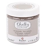 Rayher 38867807 Chalky Finish auf Wasser-Basis, Kreide-Farbe für Shabby-Chic-, Vintage- und Landhaus-Stil-Looks, 118 ml, helltop