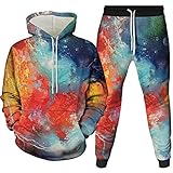 Giyuco Hoodie-Set Kapuzenset Herbst/Winter Bunter 3D Digitaldruck Anzug Herren und Damen Kapuzenpullover Zweiteiliger Anzug-2201-2300-54-Yk2Jt_M
