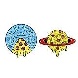 Raumschiff Delicious Pizza Alien Planet Emaille Pin Persönlichkeit Cowboy Rucksack Logo Abzeichen Revers Brosche Schmuck Geschenk