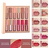 12 Stück Roter Lippenstift Make Up Lipgloss Set Matte Samt Lipstick Wasserdicht Langlebig Lipgloss Für Frauen Schönheit Lipgloss Geschenk