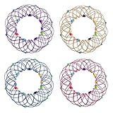 Yagerod Magic Mandala Flower Basket Toy, 2/4/7 Stück Draht Mandala Flower 3D Mandala Meditation, Flow Ring Spinner Ring Arm Spielzeug, handgefertigtes Draht Spielzeug für Kinder Erwachsene 4