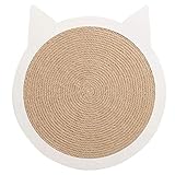 Gfhrisyty Sisal-Kratzbrett Kratzbaum Matte Wand montiert Kratzmatte mit Saugnapf Spielzeug Krallen Pflege Spielzeug