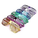 Schramm® 6 Stück Partybrille metallic 6 Farben Partybrillen Bunt Gitterbrille Spaß Spass Brille Atzen Brillen Party Brille 6er Pack