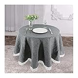 SHUTING2020 Tischdecke Tisch □ Tuch Runde Hochzeit Tischabdeckung Imitieren Leinen Spitze Tischdecke Tee Kaffee Tischdecken Home Kitchen Decor Tischdecke Im R