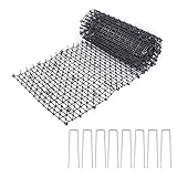 Keebgyy Katzenstreumatte mit Spikes, Katzenschutzmatte mit flachem Stachelstreifen, Grabstopper, Anti-Katzenmatte für den Innen- und Außenbereich, Matte für Garten, Zaun (200 x 28 cm)