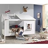 Lomadox Hausbett Kinderbett Baumhaus Liegefläche 90 x 200 cm Spielbett mit D