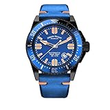 Herren-Armbanduhr Armand Nicolet Automatik JSS Taucheruhr 300 m wasserdicht mit schwarzem Gehäuse DLC A480HBN-BU-P0480BO8