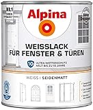 alpina Weißlack für Fenster und Türen 2 Liter Farbe Weiss S