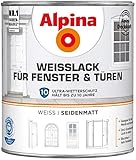 alpina Weißlack für Fenster und Türen 2 Liter Farbe Weiss S