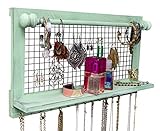 SoCal Schmuck-Organizer mit Stange für Armbänder, Hartholz, Shabby Chic, 17' by 12'