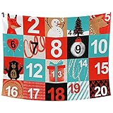 Weihnachts-Kalender, groß, Wandbehang, Wandteppich, Wandteppich, Decke für Schlafzimmer, Wohnzimmer, Wohnheim, Heimdekoration, Studentenwohnheim, Möbel Sofa, Picknickdecke, 203,2 x 142,2