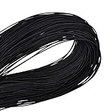 Elastisches Seil Gummiband Schwarz Elastische Schnüre für Armbänder Gummikordel für Perlen Kordel Elastische Gummischnur für Halsketten Schmuck Herstellung Haarband und DIY Basteln 100m x 0,8